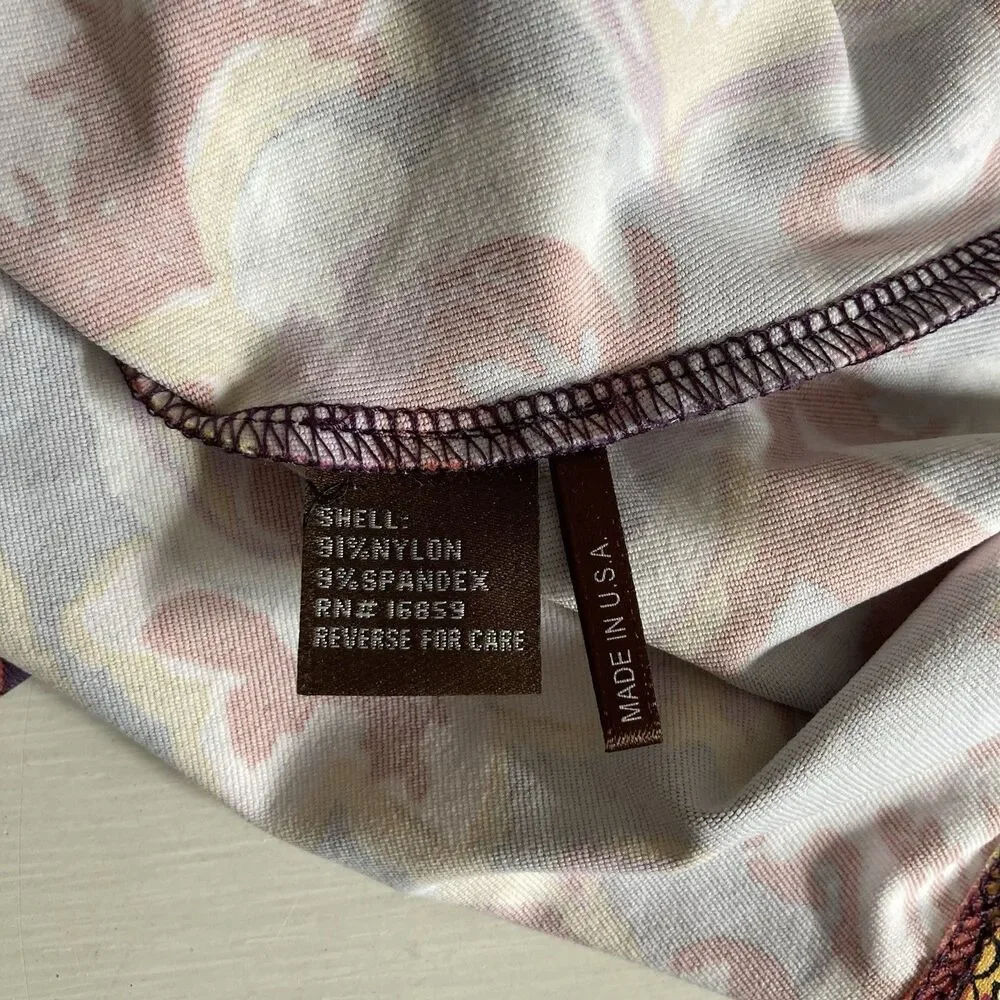 J. McLaughlin Catalina Cloth Purple Paisley Print Top Size Small Stretch Comfort